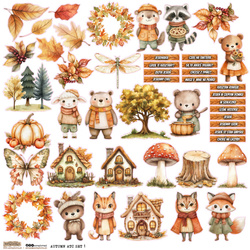 Naklejki papierowe - ScrapLove - Autumn ATC set 1