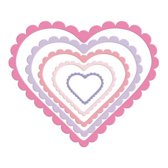 Wykrojnik - DPCraft - Serca z falbanką
