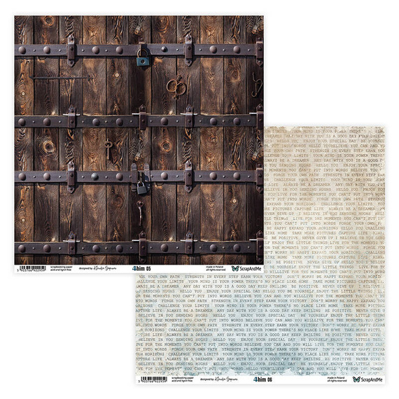 Zestaw papierów do scrapbookingu 30x30 - ScrapAndMe - 4 him