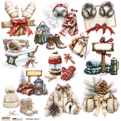 Naklejki papierowe - ScrapLove - Winter Walk 1 - Zimowy spacer 1