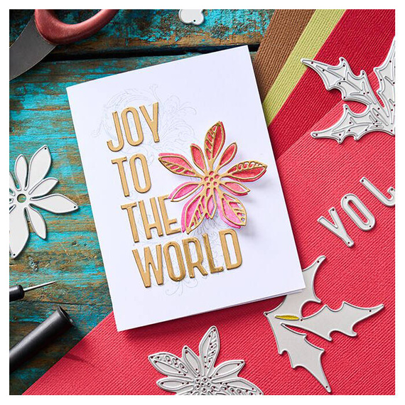 Wykrojnik Sizzix Thinlits - Vault Seasonal Sketch by Tim Holtz alfabet poinsecja