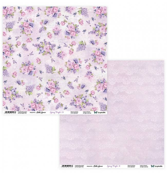 Zestaw papierów do scrapbookingu 30x30 - ScrapAndMe - Spring Purple