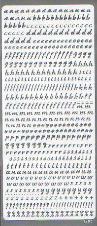 Naklejka ozdobna - małe litery srebrne