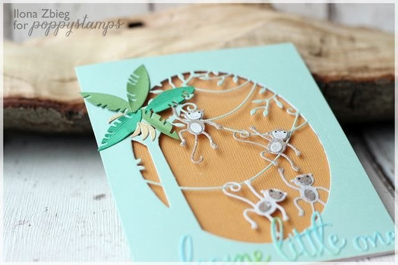 Wykrojnik - Poppystamps - Bananas and Palms - banany i liście palmowe