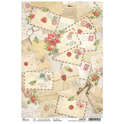 Papier ryżowy do decoupage A4 - Ciao Bella - Santa cheerful correspondenc