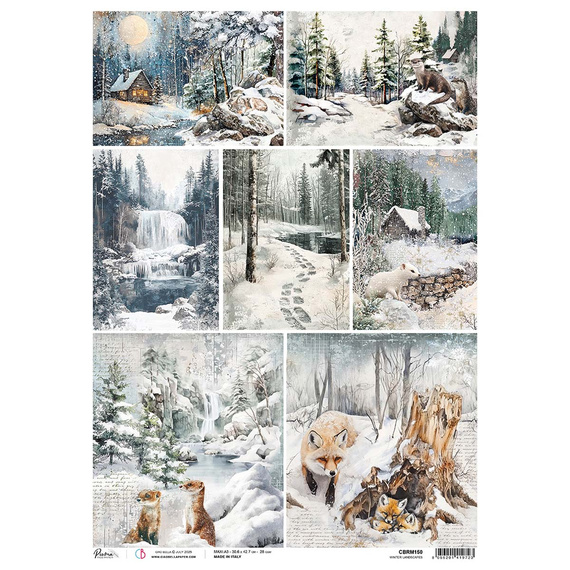 Papier ryżowy do decoupage A3 - Ciao Bella - Forest Tales Winter Landscape