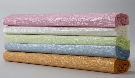 Bibuła marszczona 25x200cm - perłowa mix 5 kolorów