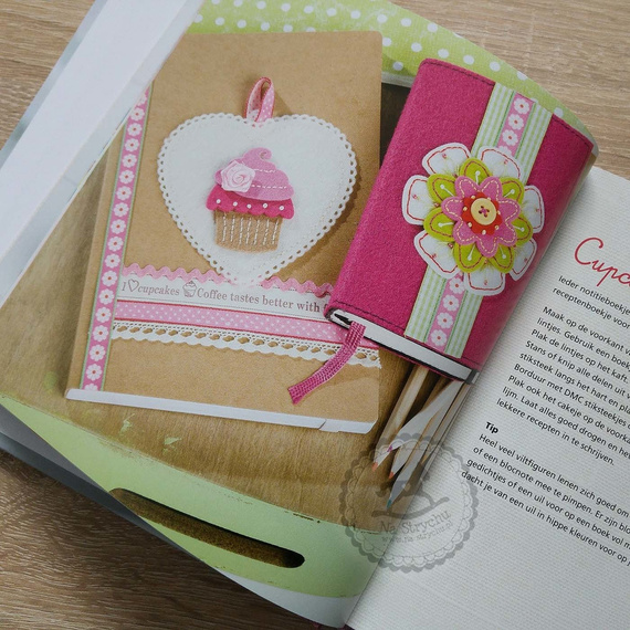 Zestaw - Marianne Design - I love Vilt - książka, wstążka i wykrojniki