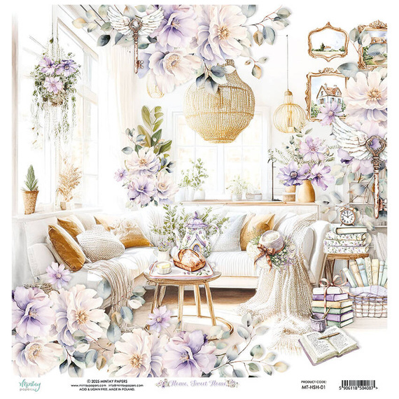 Papier do scrapbookingu 30x30 - Mintay - Home, Sweet Home 01