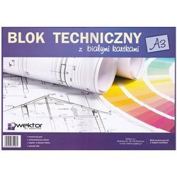 Blok techniczny biały Wektor 160 g - A3, 10 arkuszy