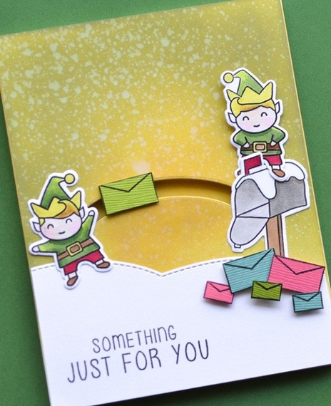 Wykrojnik + stempel - Memory Box - Christmas Elves - elfy bożonarodzeniowe