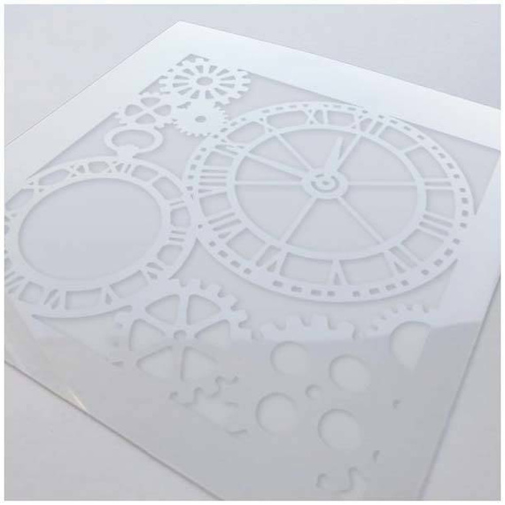 Maska / szablon 16x16cm - Zegary i trybiki