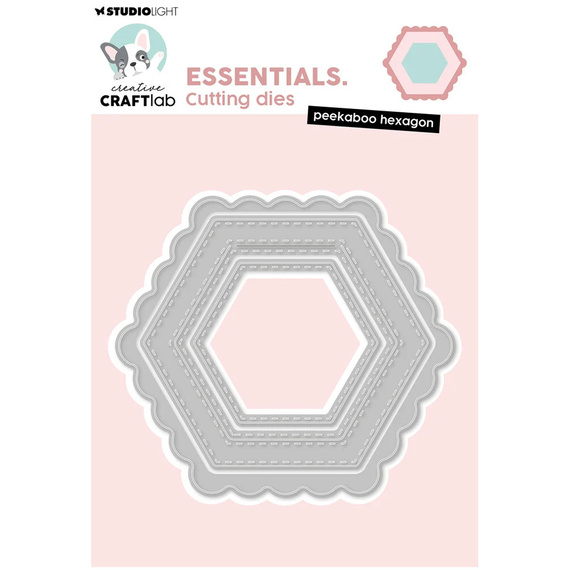 Wykrojnik do papieru - StudioLight - Peekaboo hexagon ramki