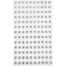 Kryształki samoprzylepne gwiazdki srebrne 8mm - 130 szt