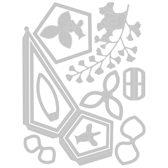 Wykrojnik Sizzix Thinlits - Teardrop Terrarium kwiaty wisząca doniczka