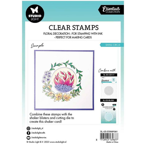 Stempel przezroczysty - StudioLight - Small Circle wianek z kwiatów