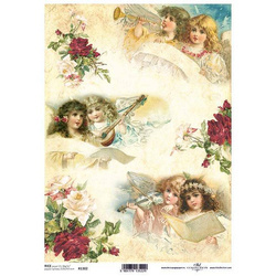 Papier ryżowy do decoupage, anioły ITD-R1302