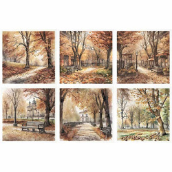 Zestaw papierów ryżowych - ITD RSM102 jesienne widoczki, jesień, park