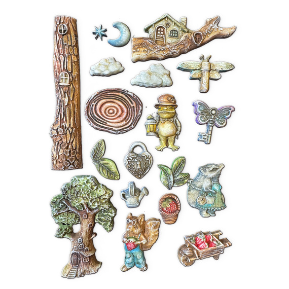 Foremka do odlewów 21x29,7 - Stamperia - Hidden Grove domki na drzewie zwierzątka