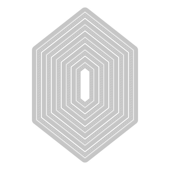 Wykrojnik Sizzix Framelits - Stitched Hexagons