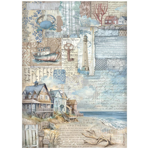 Papier ryżowy A4 - Stamperia - Silent Sea krajobraz
