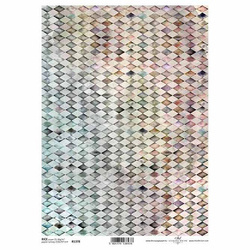 Papier ryżowy do decoupage A4 - kolorowe romby - R1378 - Itd Collection
