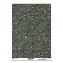 Papier ryżowy do decoupage A4 - motyw tapetowy florystyczny, tło tapeta - R2713 - Itd Collection