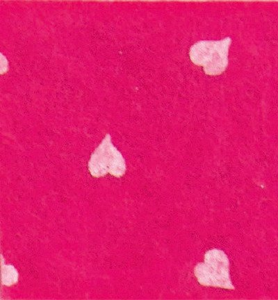 Filc 30x40cm fuksja w białe serduszka