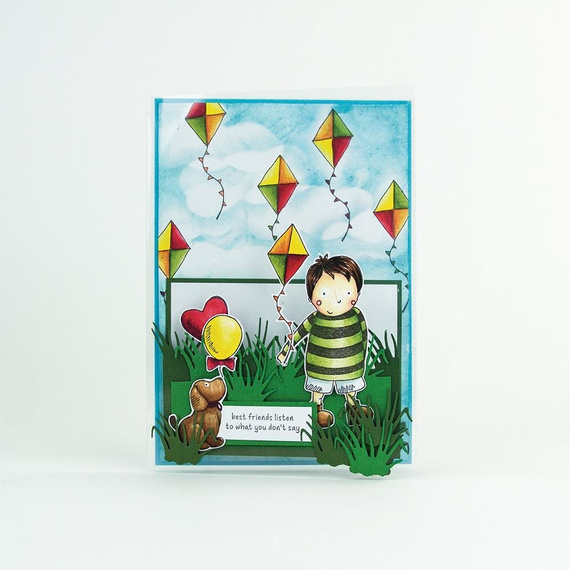 Stempel - Tonic Studios - Henri & Heffi - chłopiec i słonik