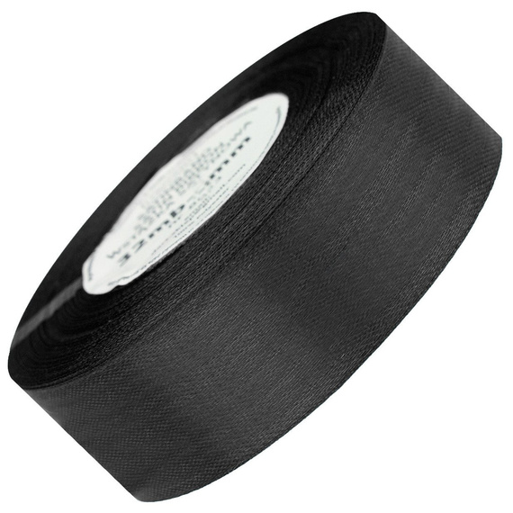 Wstążka satynowa czarna 38mm - 32mb