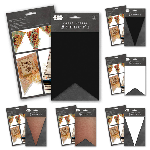 Zestaw papierowych kształtów Baner 02 (czarny) - P13