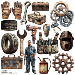 Naklejki papierowe - ScrapLove - Mechanic 1