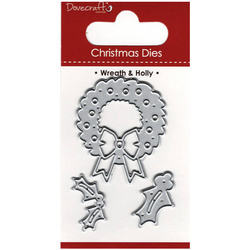 Wykrojnik - Dovecraft - Wreath - wieniec, ostrokrzew