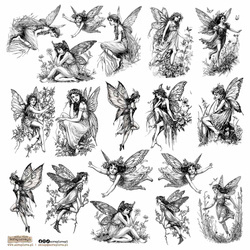 Naklejki papierowe - ScrapLove - Black Fairy Small 1 wróżki