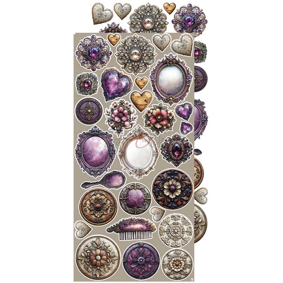 Zestaw dodatków do scrapbookingu - Craft o'clock - Plum & Caramel - Plum