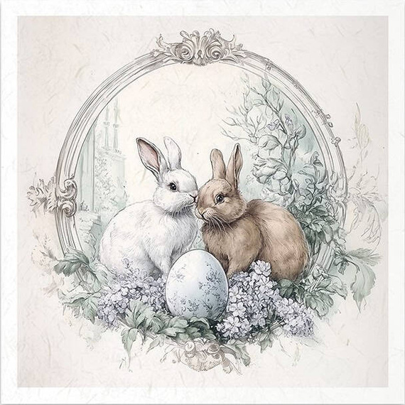 Zestaw papierów ryżowych - zajączki wielkanocne - RSM175 - Itd Collection
