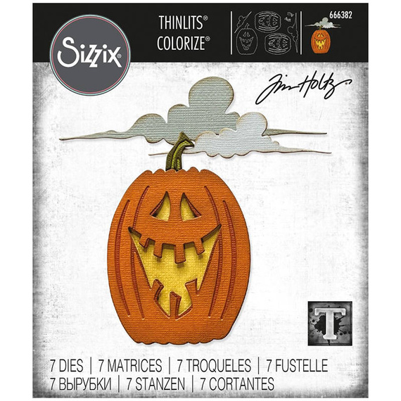 Wykrojnik Sizzix Thinlits - Edison, Colorize by Tim Holtz dynia