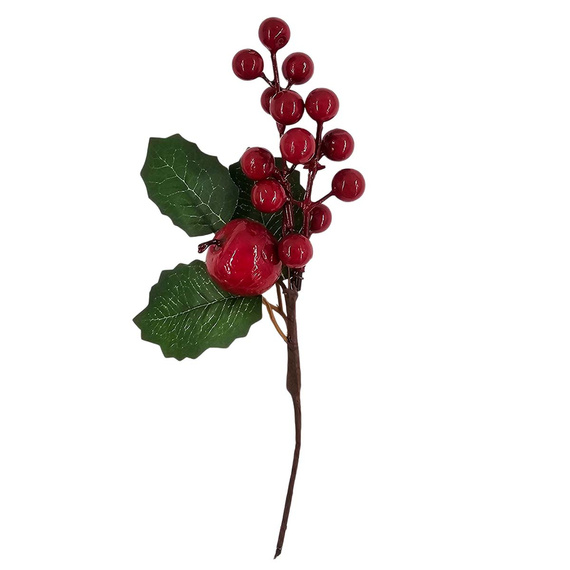 Gałązka świąteczna z jabłkiem i jagodami - 1szt