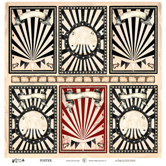 Papier do scrapbookingu 30x30 - UHK Gallery - Show Time - Poster