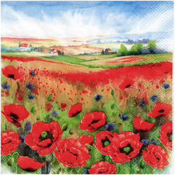 Serwetka do decoupage 33x33cm - Summer Vibes maki łąka