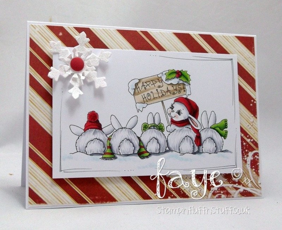 Stempel - Whimsy Stamps - Christmas Bunny Row - Boże Narodzenie króliczki zima