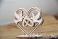 Tekturka - Love in 3D - Heart, doves and rings 3D - serce 3D do boxa 10cm - Scrapiniec