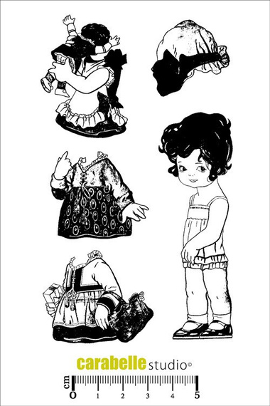 Stempel A6 - Carabelle Studio - Poupee Petite fille dziewczynka lalka ubranka
