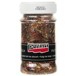 Folia płatki flakes metal złote i melanż metal flakes słoik 100ml M11 - Pentart