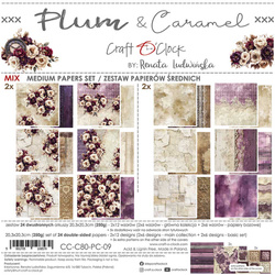 Zestaw papierów do scrapbookingu 20x20 - Craft o'clock - Plum & Caramel mix