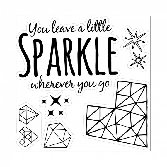 Wykrojnik + stempel Sizzix Framelits - Sparkle - diamentowe serce
