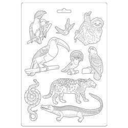 Foremka do odlewów 21x29,7 - Stamperia - Amazonia zwierzątka
