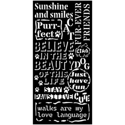 Szablon mix media 3D 12x25cm - Furry Friends tło w hasła - Stamperia