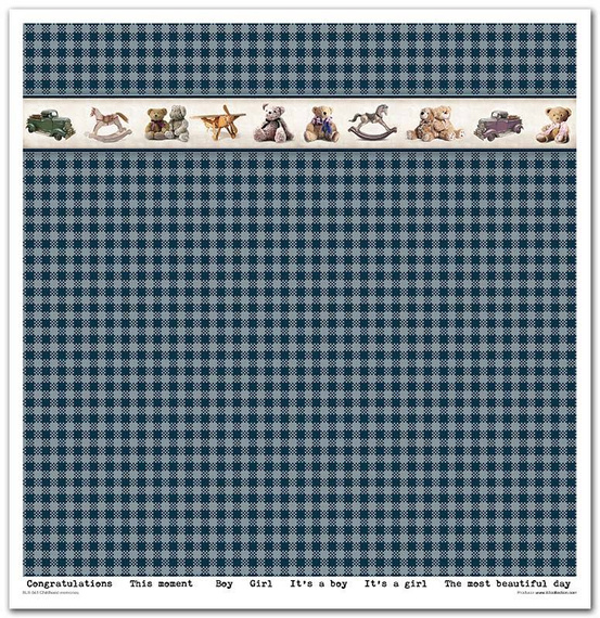 Zestaw papierów do scrapbookingu 30x30 - Childhood memories blue