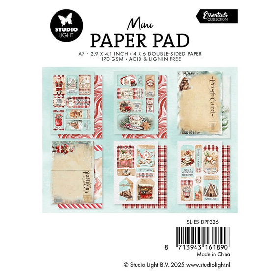 Zestaw papierów z elementami do scrapbookingu A7 Paper Pad - Cozy Christmas